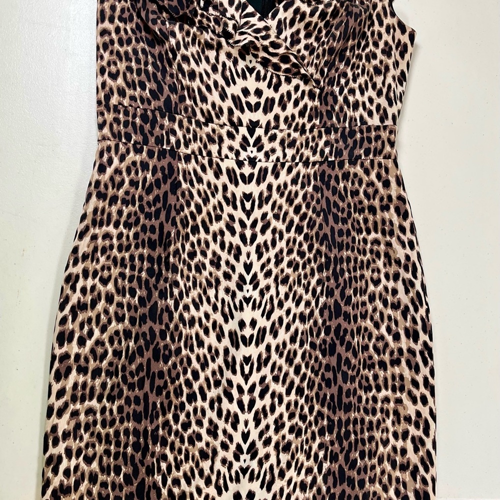 Kay Unger Black and Cream Animal Print Midi Dress - Picture 11 of 17